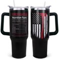 thumbnail image 1 of Firefighter Gifts for Men, Father''s Day Gift Ideas, 40 oz Firefighter Tumbler with Handle and Straw, Reusable Stainless Steel Coffee Mug with Leak Proof, Fireman Gifts for Men, 1 of 6