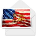 thumbnail image 1 of Firefighter Goldendoodle Hero Rescue Fire Dept Fireman USA Flag 7x5in Folded Greeting Card Doodle Dog Lover Gifts Idea Single Note Card with Envelope - 02026, 1 of 5