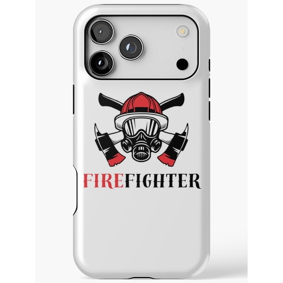 Firefighter Helmet, Respirator and Crossed Axes Red Black Tough Phone ...