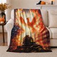 thumbnail image 1 of Firefighter Hero Flame Phoenix American Flag, Dramatic Artistic Scene, Warm Flannel Blanket for Office and Dorm, Art Lovers Appreciation Gift, Artistic Home Decor, 1 of 9