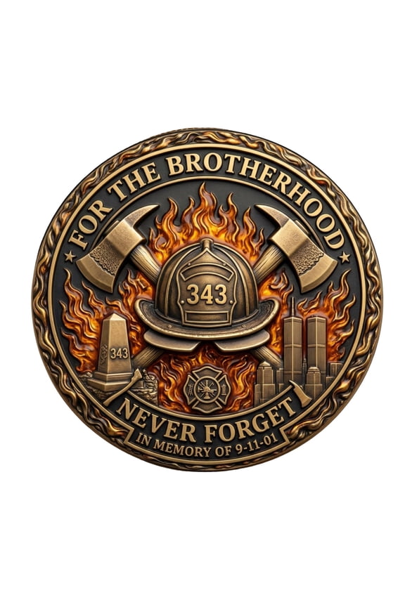 Firefighter Heroism Challenge Coin – Commemorative Medallion Honoring Courage, Sacrifice – Appreciation Gift for Firefighters and First Responders
