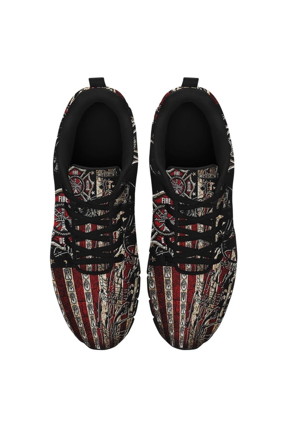 Firefighter Honor Respect Courage Running Shoes Sneakers Mesh Black Size 12