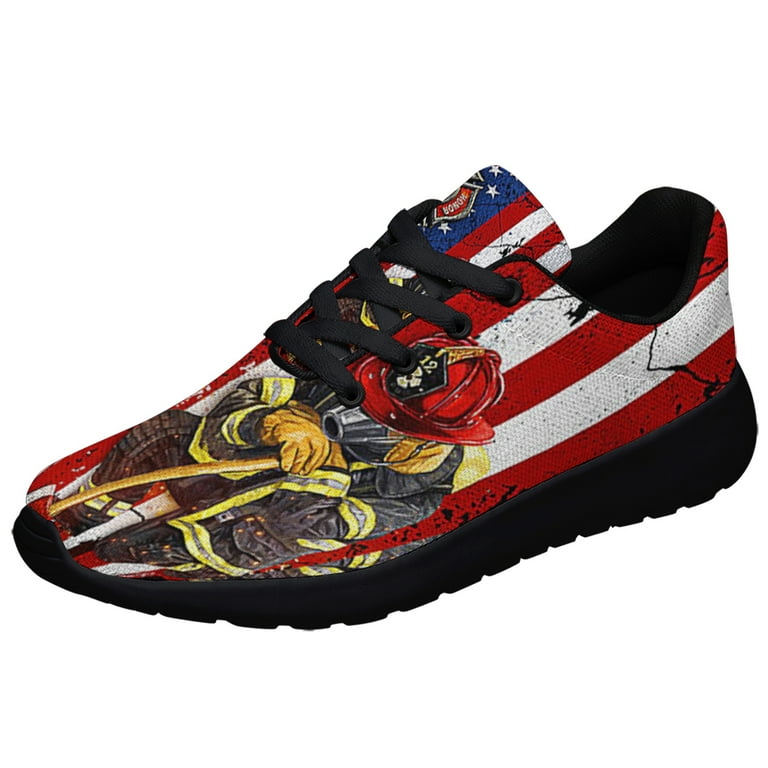 Firefighter Honor Respect Courage Shoes Sneakers Black Size