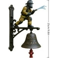thumbnail image 1 of Firefighter Hydrant Wall Bell – Commemorative Doorbell with Loud Alarm Sound, Metal & Resin Wall Mount Bell for Patio, Porch, Home or Fence Décor, 1 of 5