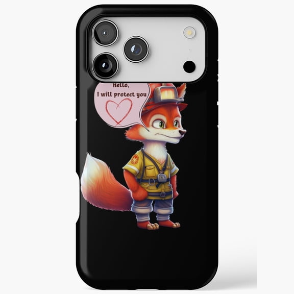 Firefighter I Will Protect You Fox Art iPhone Case 17 11 12 13 14 15 16 Pro Max
