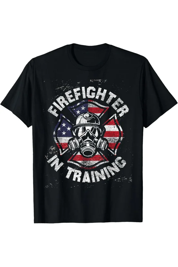 Firefighter In Training Future Thin Red Line Vintage Unisex T-Shirt, for men & women, up to size 5XL