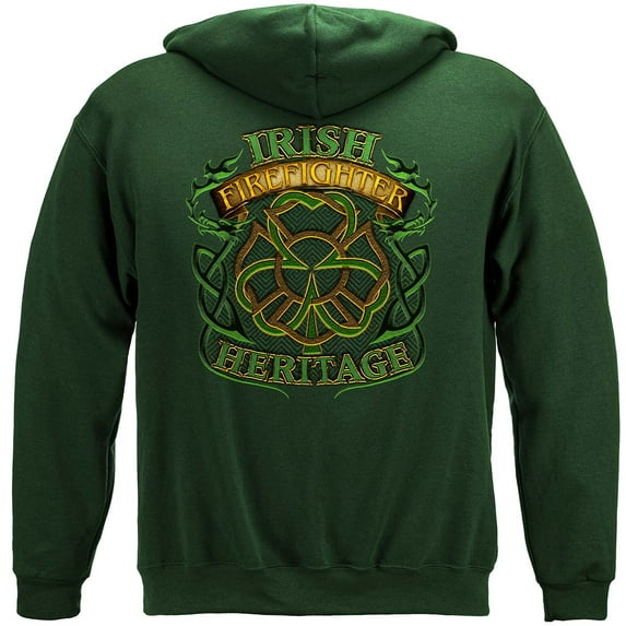 Firefighter Irish Heritage Maltese Sweatshirt by , Forest Green, L