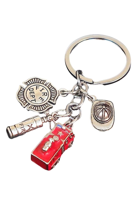 Firefighter Keychain Fire Extinguisher Keychain Fire Engine Keychain Fire Extinguisher Charm for Backpack Handbag Purse Decoration