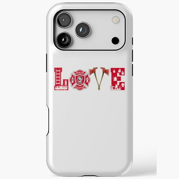 Firefighter Love Romance Heart Design iPhone Case 17 to 11 Pro Max
