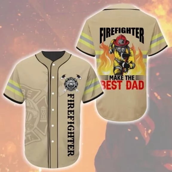 Firefighter Make The Best Dad 3D Baseball Jersey Shirt Christmas gift Us - Hot Sale 2026