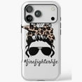 thumbnail image 1 of Firefighter Messy Bun Mothers Day Mom iPhone Case 17 to 11 Pro Max, 1 of 2