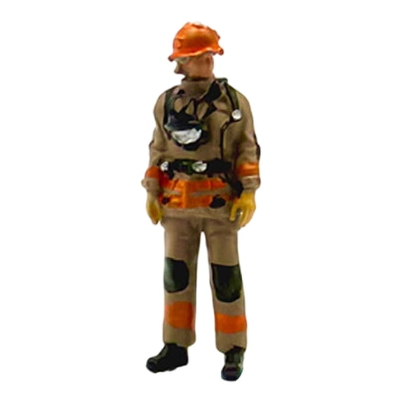 Firefighter Miniature Toy Micro Landscape Figure ABS Construction Realistic Detail for Diorama Hobby Scene