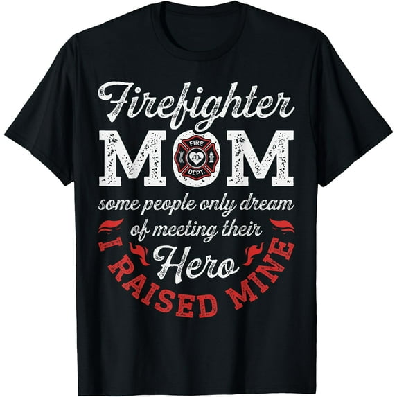 Firefighter Mom Mother's Day Thin Red Line Firefighting Softstyle Unisex T-Shirt,Black Color,Size 4XL