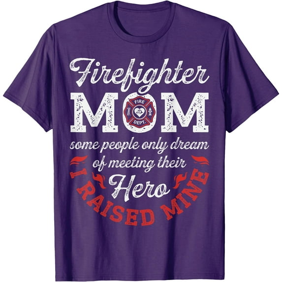 Firefighter Mom Mother's Day Thin Red Line Firefighting Softstyle Unisex T-Shirt,Purple Color,Size L