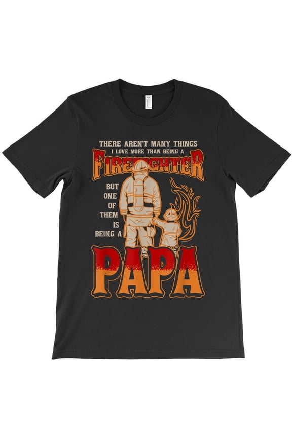 Firefighter Papa & Son Funny Father's Day Christmas Holiday Graphic H25654 T-Shirt, for Men and Women, Up to Size 5XL