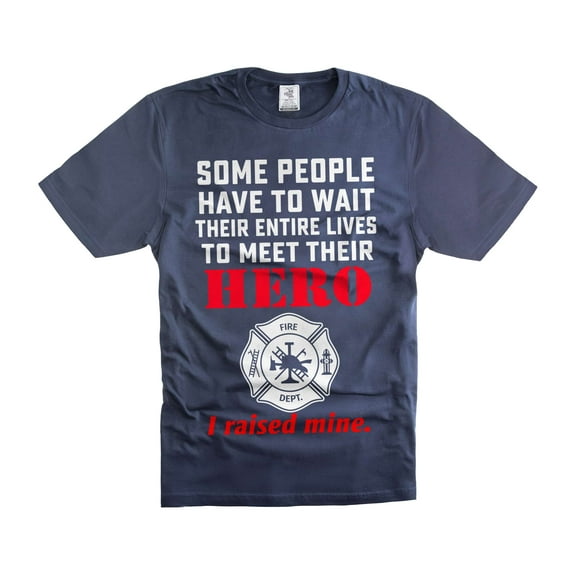 Firefighter Parent Shirts Firefighter shirts For Mother Father I Raised Mine Hero Shirt (Large Navy Blue)