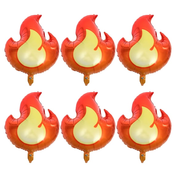 Firefighter Party Balloon Flame Balloon Balloons Boy Aluminum Mold Baby Child Red 70.00X52.00X0.10CM 6 Pcs
