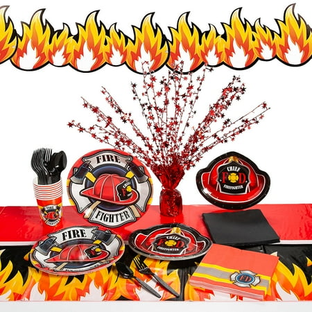 Firefighter Party Disposable Tableware Kit 109 Pc