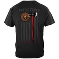 thumbnail image 1 of Firefighter Patriotic Flag Axe Firefighter 100% Cotton Black T-Shirt 5X-Large, 1 of 1