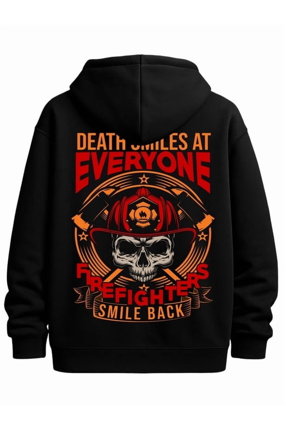 Firefighter Pride funny hoodies fire skeleton mens hoodies black Comfy Loose Drawstring Trendy Hooded Pullover, Mens Clothing For Autumn Winter Christmas fire idk