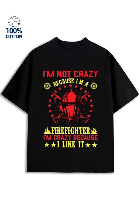 Firefighter Pride mens funny humor 180G 100% Cotton black funny humor husband Classic Unisex Shirt Graphic tshirts Fashion Unisex Shirt Graphic Tee tshirts