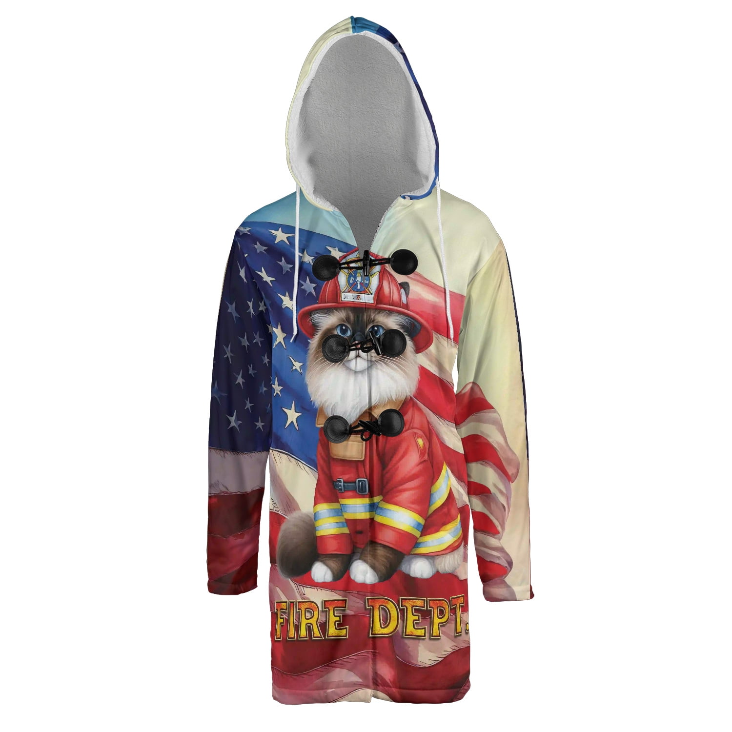 Firefighter Ragdoll Hero Rescue Fire Dept Fireman USA Flag All Over ...