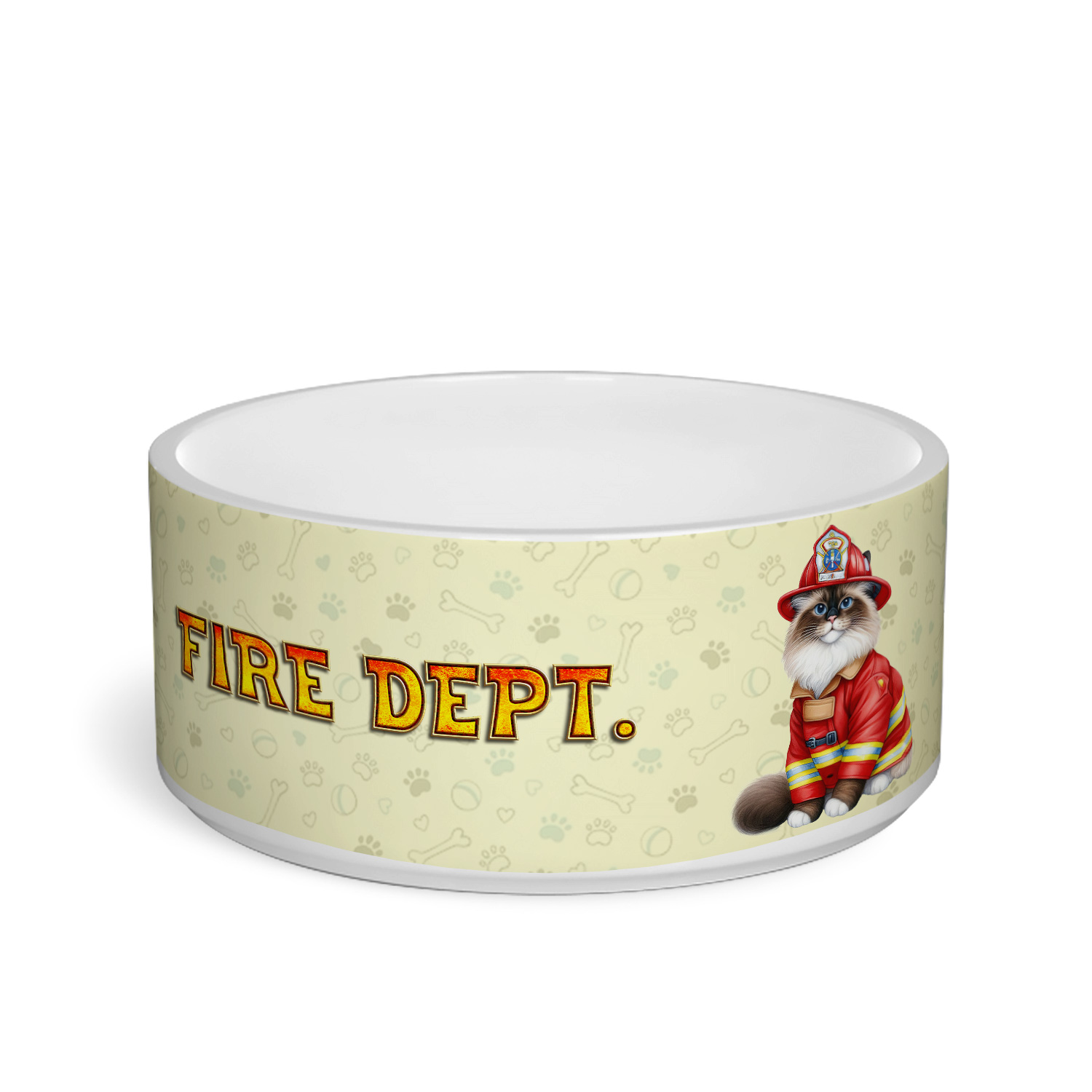 Firefighter Ragdoll Hero Rescue Fire Dept Fireman USA Flag Ceramic Pet ...