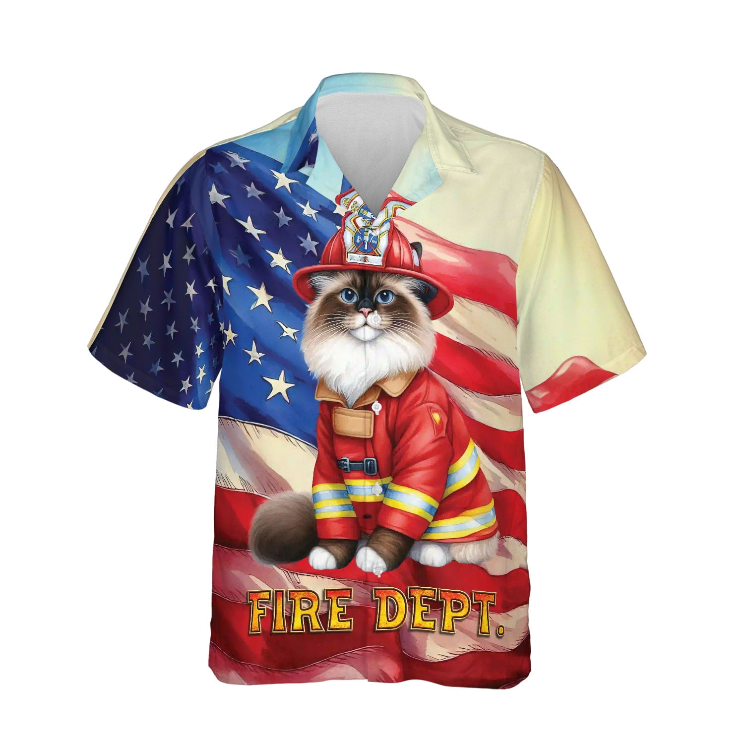 Firefighter Ragdoll Hero Rescue Fire Dept Fireman USA Flag Hawaiian ...