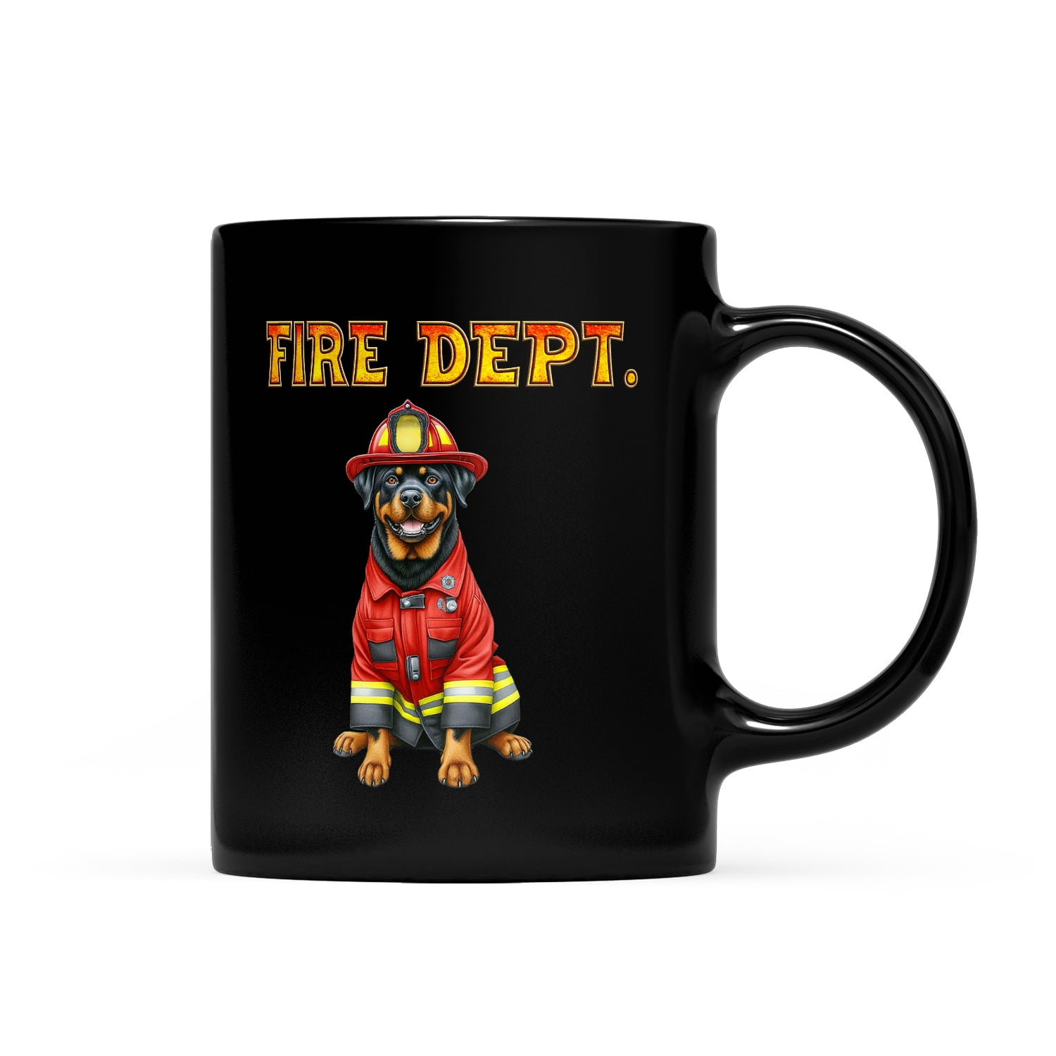 Firefighter Rottweiler Hero Rescue Fire Dept Fireman USA Flag Mug ...