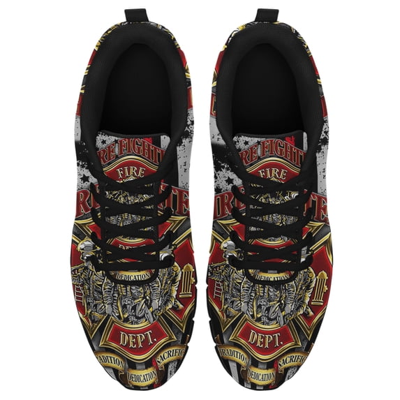 Firefighter Running Shoes Sneakers Mesh Black Size 11