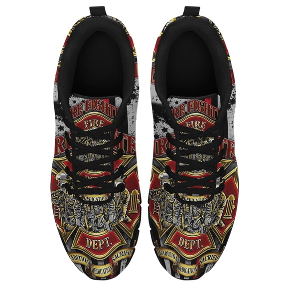 Firefighter Running Shoes Sneakers Mesh Black Size 13