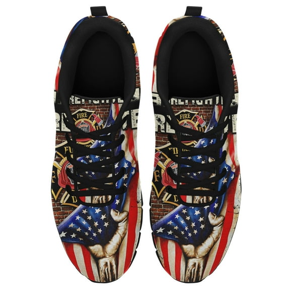 Firefighter Running Shoes Sneakers Mesh Black Size 3.5