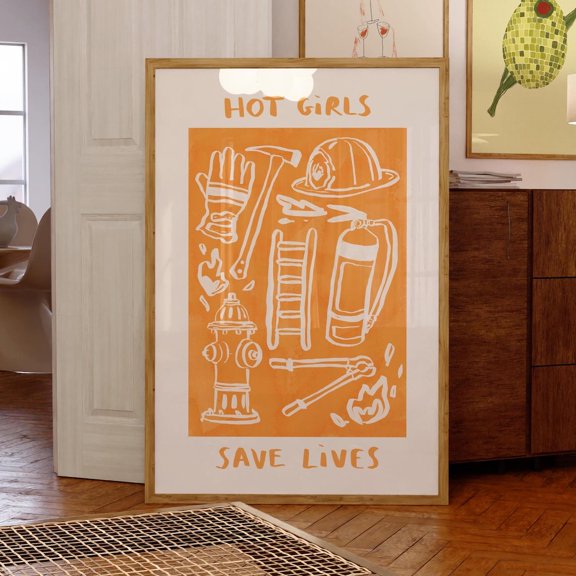 Firefighter Save Lives Career Wall Art Home Decor