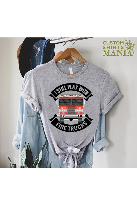 Firefighter Shirt, Fireman Dad, Men's Firefighter Outfit, Fire Truck Shirt, Firefighter Husband Gift, Fire Department Shirt Sweatshirt All Size S-5XL