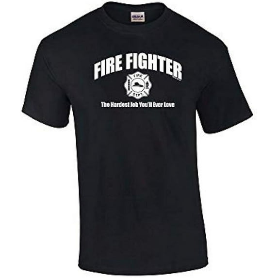 Firefighter Short Sleeve T-shirt The Hardest Job You'll Ever Love-Royal-XXL