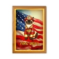 thumbnail image 1 of Firefighter Siamese Hero Rescue Fire Dept Fireman USA Flag Acrylic Plaque with Wood Photo Frame Box Cat Lover Kitten Owner Gifts Light Box - 02026, 1 of 5