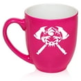 thumbnail image 1 of Firefighter Skull Ceramic Coffee Mug Tea Cup Gift for Him, Men, Dad, Family, Uncle, Brother, Son, Husband, Coworker, Housewarming, Retirement, Friend, Birthday, Firefighters' Day (16oz Hot Pink), 1 of 1