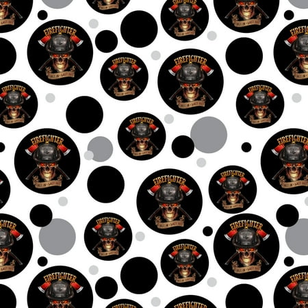 Firefighter Skull First In Last Out Fireman Premium Gift Wrap Wrapping Paper Roll