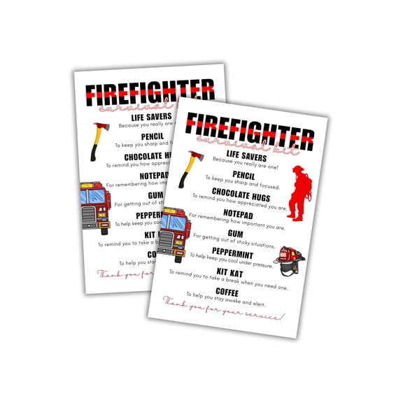 Firefighter Survival Kit 30pk 4x6 Postcards Essential Worker Officer Gifts Welcome Rookie Fire Station Appreciation Staff Manager New Recruit