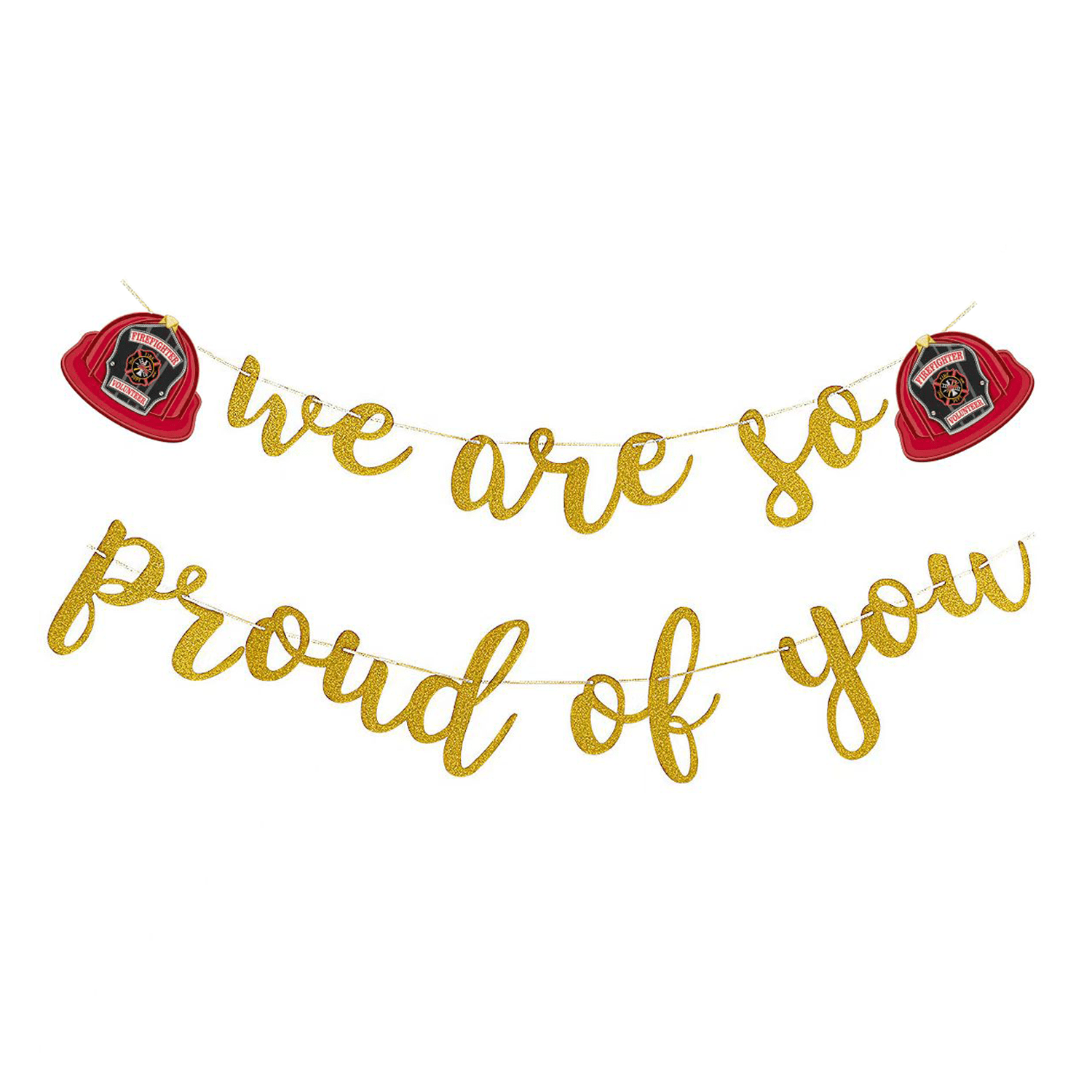 Firefighter Theme We Are So Proud Of You Banner,Firefighter Fireman Retirement Party Birthday Party Decoration Accessory