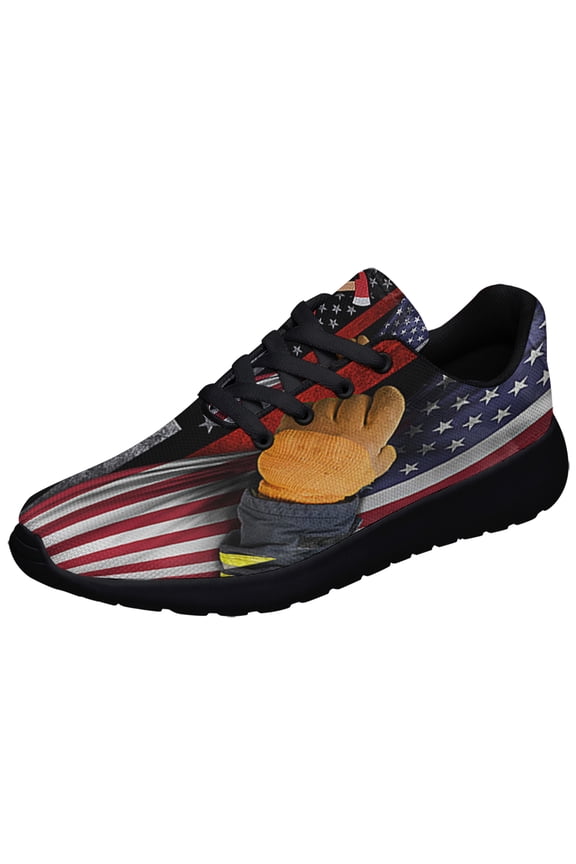 Firefighter Thin Red Line American flag Shoes Sneakers Black Size 12