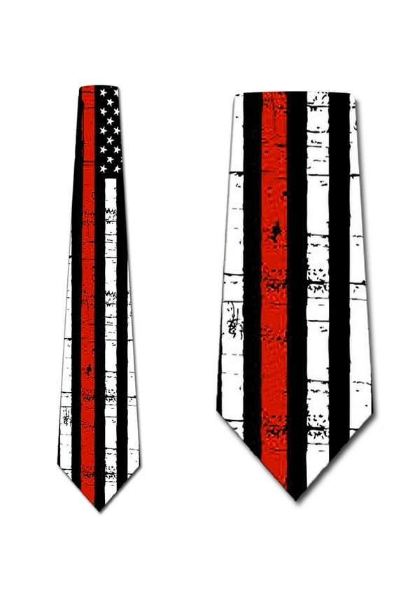 Firefighter Ties Mens US Flag Tie Firefighter Flag Tie by Three Rooker