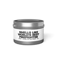 thumbnail image 1 of Firefighter Tin Candle Gift Decor Vanilla Coffee Scented, 1 of 4