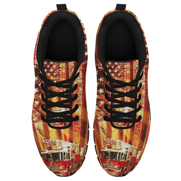 Firefighter Truck Sunshine Running Shoes Sneakers Mesh Black Size 5