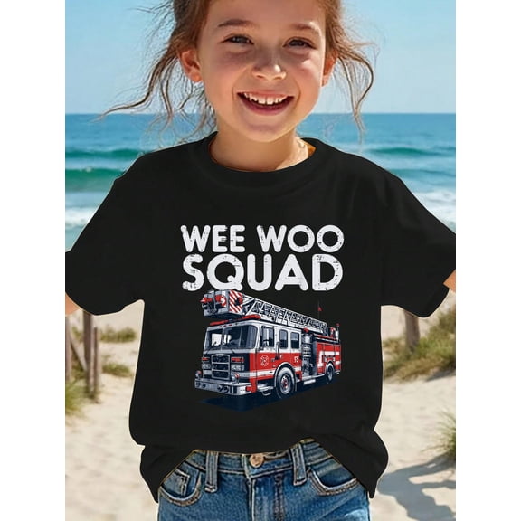 Firefighter Truck Wee Woo Squad Fireman Men Boys Kids Women Kids T-Shirt