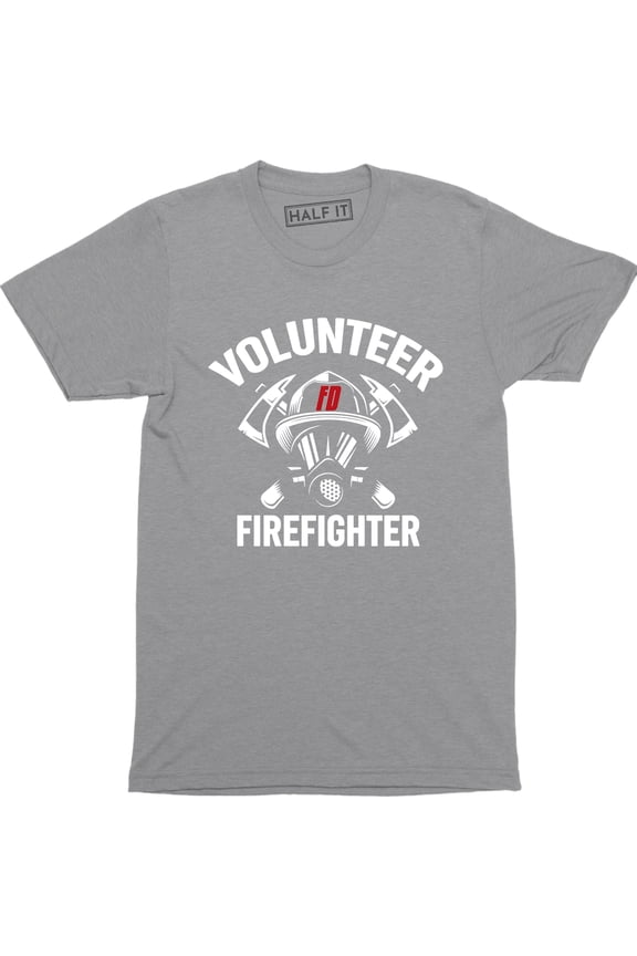 Firefighter Volunr Fire Rescue Thin Red Line Department Mens Tee Shirt