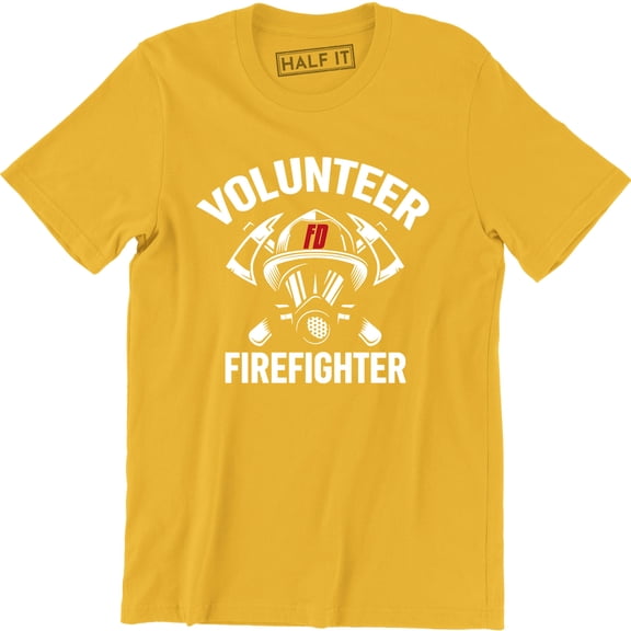 Firefighter Volunr Fire Rescue Thin Red Line Department Mens Tee Shirt