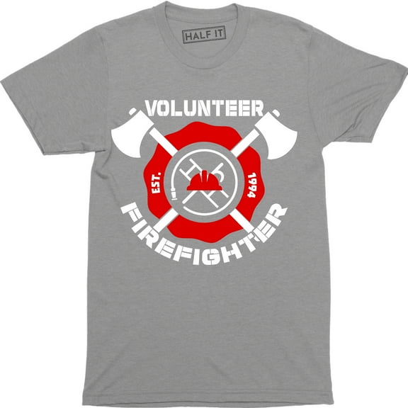 Firefighter Volunr Fire Rescue Thin Red Line Department Mens Tee