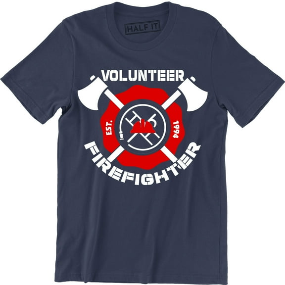 Firefighter Volunr Fire Rescue Thin Red Line Department Mens Tee