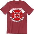 thumbnail image 1 of Firefighter Volunr Fire Rescue Thin Red Line Department Mens Tee, 1 of 4